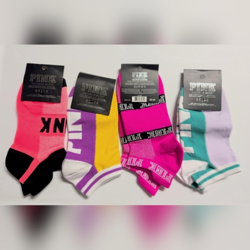 COPY - VS PINK Ankle Socks 4 PK Variety  #13(dbl)-READ